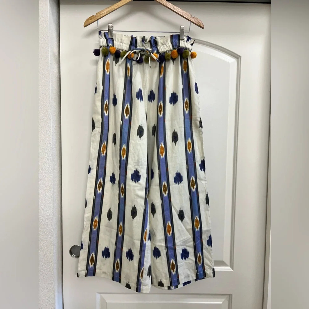 NWT Anthropologie Ollari Pom Pom Wide-Leg Pants - Picture 5 of 11